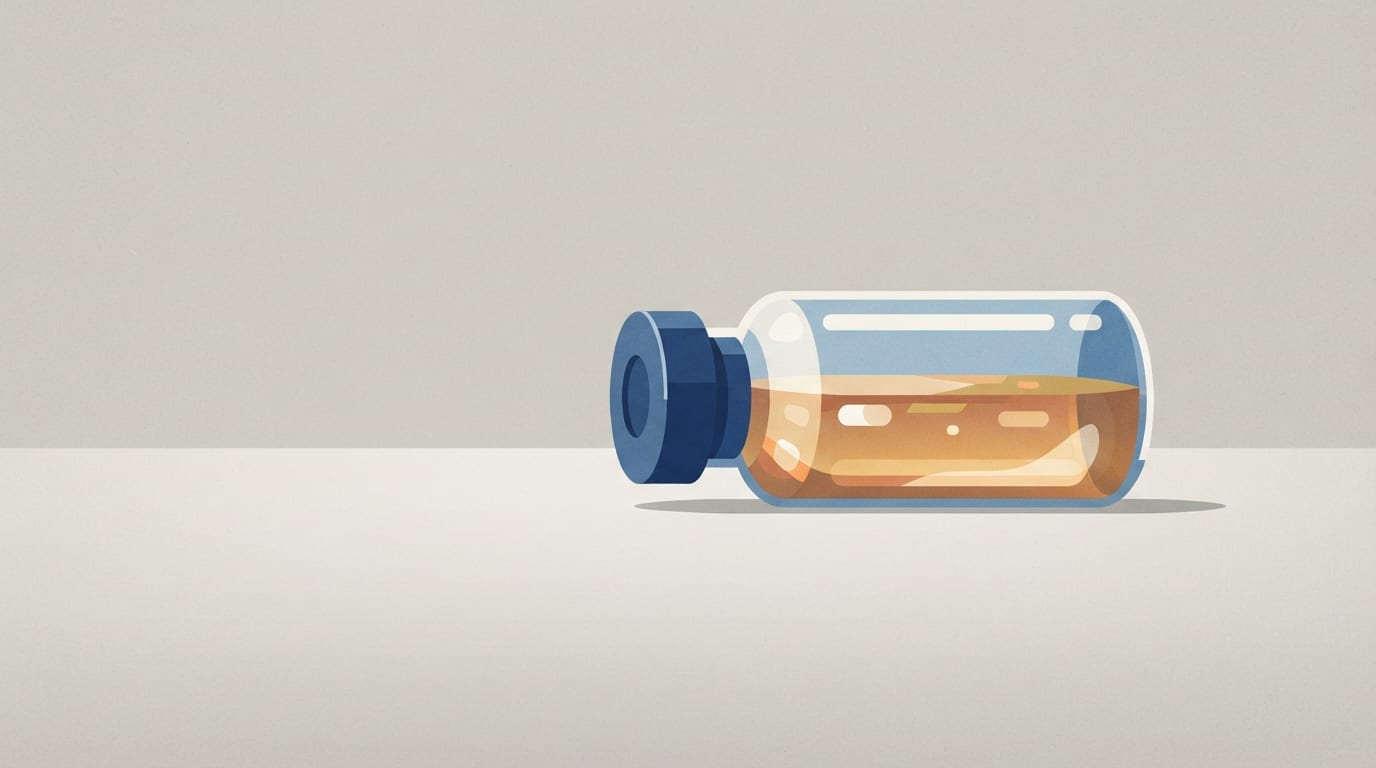 Ilustração: mosquito ou vial em fundo neutro representando tema de saúde pública