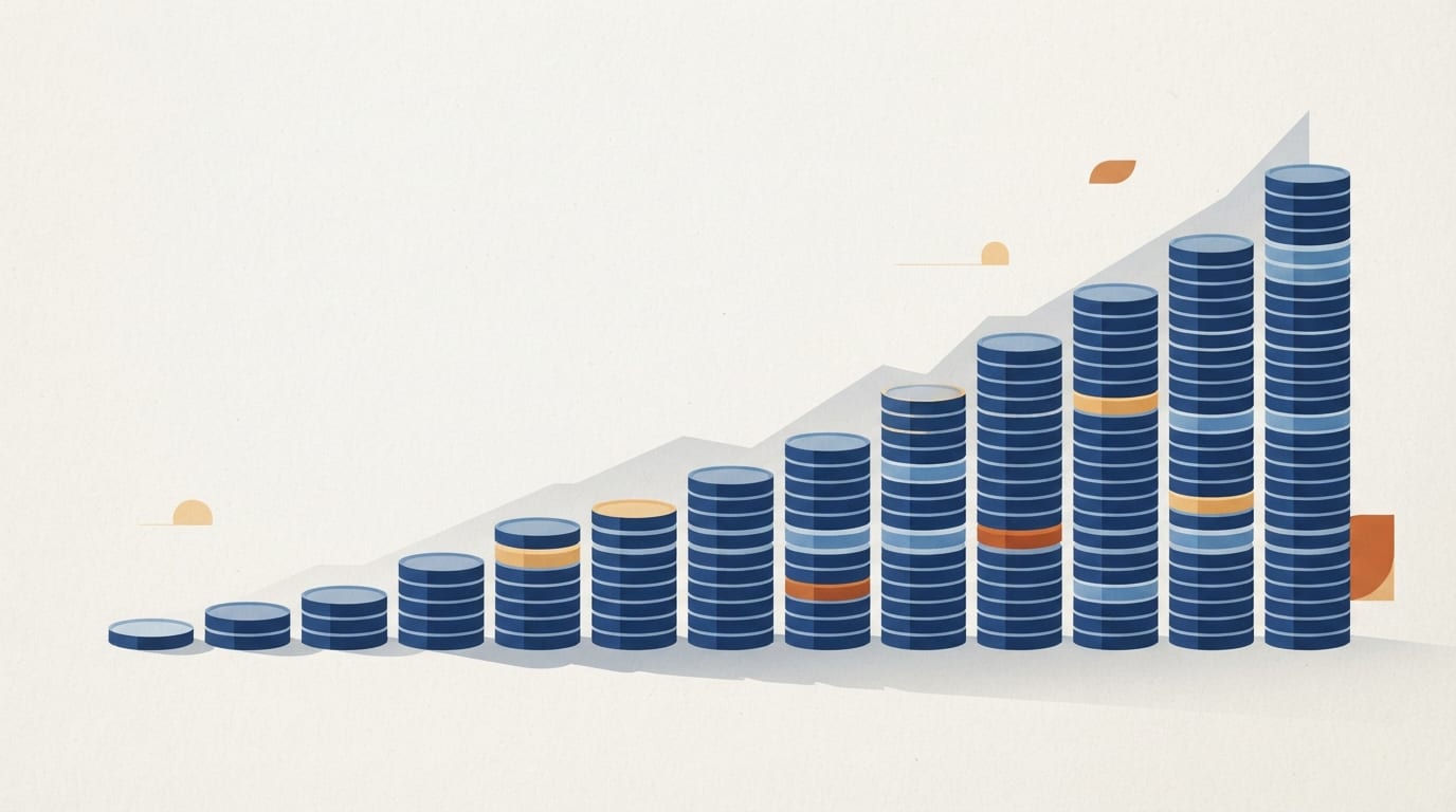 Ilustração: gráfico ascendente representando crescimento econômico